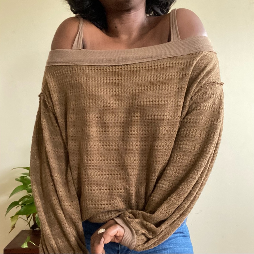 Free People Off The Shoulder Knit Top - Picture 7 of 7